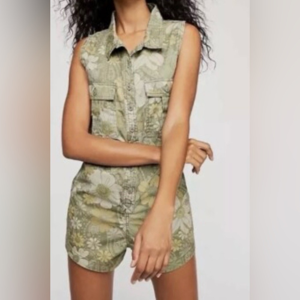 Spell & The Gypsy Collective Designs Eden
Floral Camo Romper small sleeveless